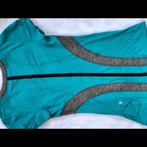 Blue Lululemon Sweat Wicking Sliming Top